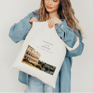 Personalised Rome, Italy Wedding Tote Bag