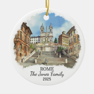 Personalised Rome Ornament, Italy Ceramic Ornament