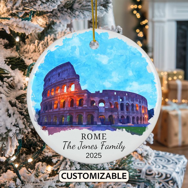 Personalised Rome Ornament, Italy Ceramic Ornament (Creator Uploaded)