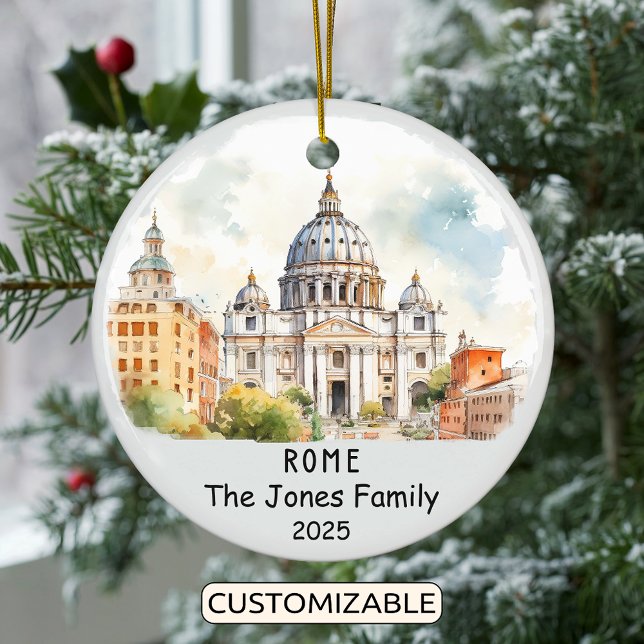 Personalised Rome Ornament, Italy Ceramic Ornament (Creator Uploaded)