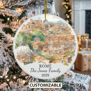 Personalised Rome Ornament, Italy Gift Ceramic Ornament