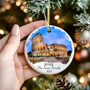 Personalised Rome Ornament, Italy Gift Ceramic Ornament