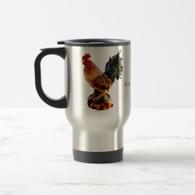 Personalised Rooster Travel Mug (Left)