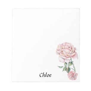 Personalised Rose 5.5" x 6" Notepad - 40 pages