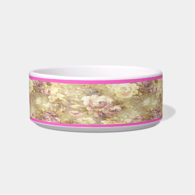 Personalised Rose Garden Pet Bowl (Right)