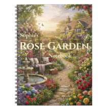 Personalised Rose Garden Spiral Notebook