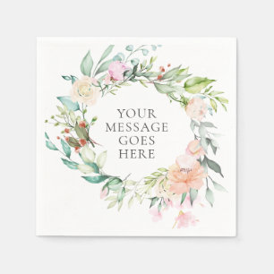 Personalised Rose Garland Floral Napkin