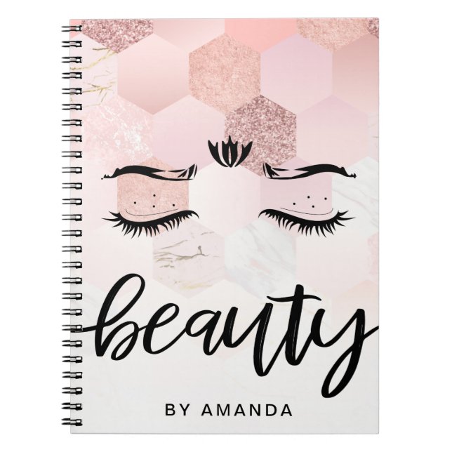 Personalised Rose Gold Beauty Appointment Notebook (Front)