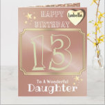 Personalised Rose Gold Daughter Birthday Card<br><div class="desc">Custom personalised rose gold themed birthday greeting card idea for daughter. Create a unique card for a special birthday.</div>