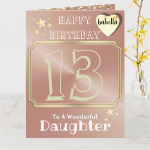 Personalised Rose Gold Daughter Birthday Card