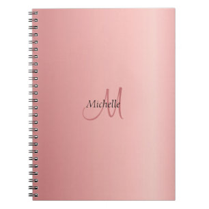Personalised Rose Gold Elegant Monogram Template Notebook