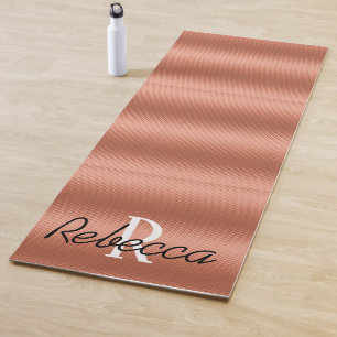 Personalised Rose Gold Foil Monogram Yoga Mat