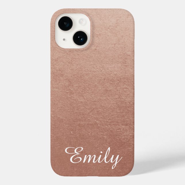 Personalised Rose Gold Foil Photo Effect Case-Mate iPhone Case (Back)