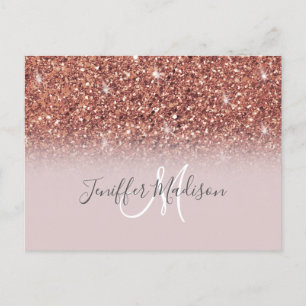 Personalised Rose Gold Glitter Drips Girly Luxury  Postcard