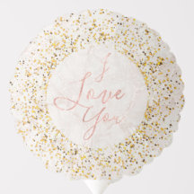 Personalised Rose Gold Glitter I Love You Balloon