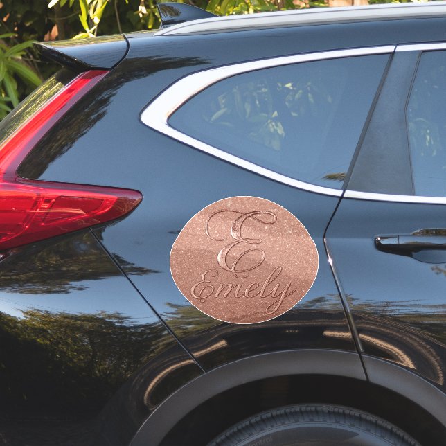 Personalised Rose Gold Glitter Name Design – Emely (Car Side)