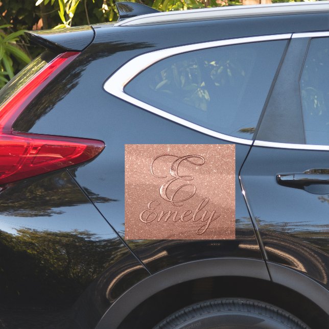 Personalised Rose Gold Glitter Name Design – Emely (Car Side)