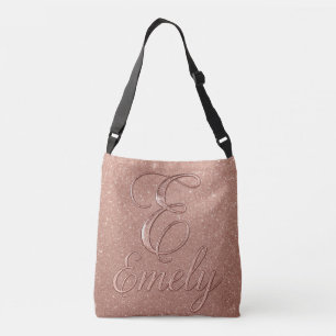 Personalised Rose Gold Glitter Name Design – Emely Crossbody Bag