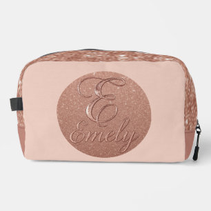 Personalised Rose Gold Glitter Name Design – Emely Dopp Kit