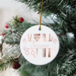 Personalised Rose Gold hair Stylist Hairdresser Ceramic Ornament<br><div class="desc">This design may be personalised in the area provided by changing the photo and/or text. Or it can be customised by choosing the click to customise further option and delete or change the colour of the background, add text, change the text colour or style, or delete the text for an...</div>