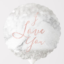 Personalised Rose Gold Marble I Love You Balloon