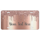 Personalised Rose Gold Metallic Glitter Drips