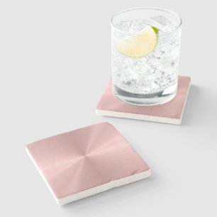 Personalised Rose Gold Metallic Radial Texture Stone Coaster
