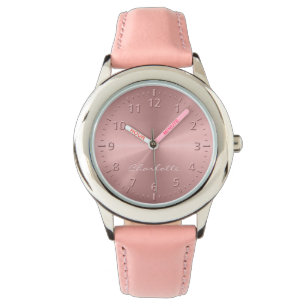 Personalised Rose Gold Metallic Radial Texture Watch
