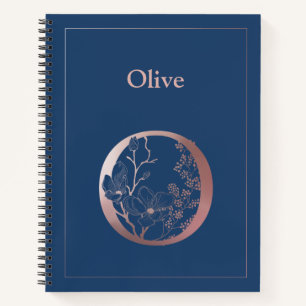 Personalised Rose Gold Monogram Initial O Notebook