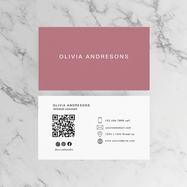 Personalised Rose Gold Monogram Name  Business Card (Creator Uploaded)