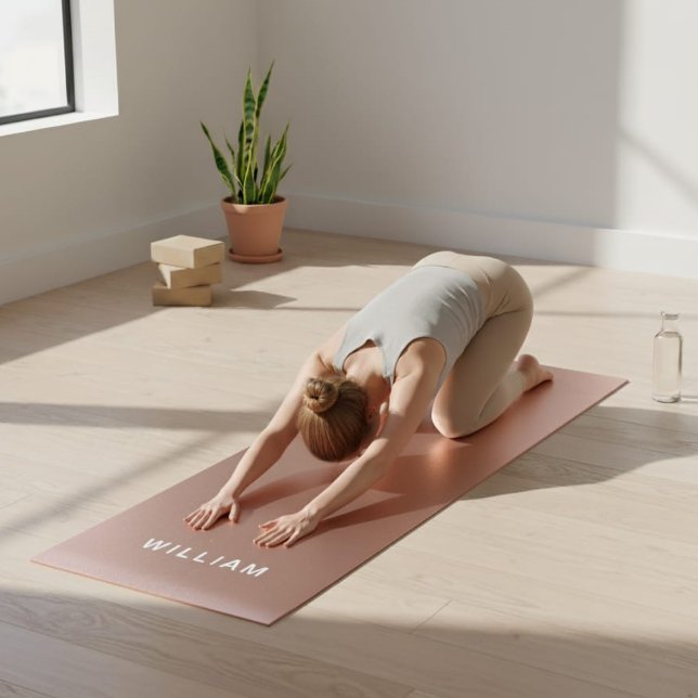 Personalised Rose Gold &  Monogram Name Yoga Mat (Creator Uploaded)