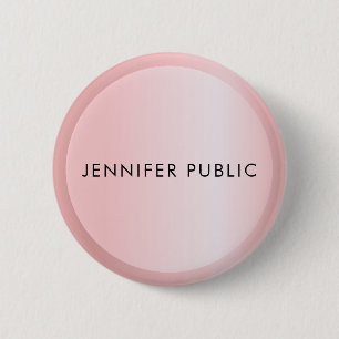 Personalised Rose Gold Monogram Template Elegant 6 Cm Round Badge