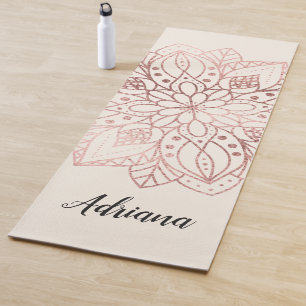 Personalised Rose Gold Nature Mandala  Yoga Mat