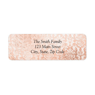 Personalised Rose Gold Return Address Label