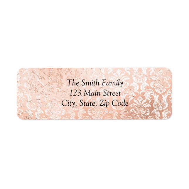 Personalised Rose Gold Return Address Label (Front)