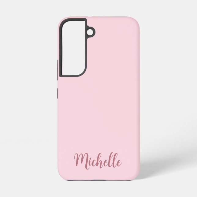 Personalised Rose Gold Script Monogram Name Samsung Galaxy S22 Case (Back)