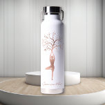 Personalised Rose Gold Tree Pose Namaste  Water Bottle<br><div class="desc">This design may be personalised in the area provided by changing the photo and/or text. Or it can be customised by choosing the click to customise further option and delete or change the colour of the background, add text, change the text colour or style, or delete the text for an...</div>