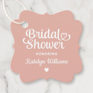 Personalised Rose Gold Wedding Bridal Shower Favour Tags