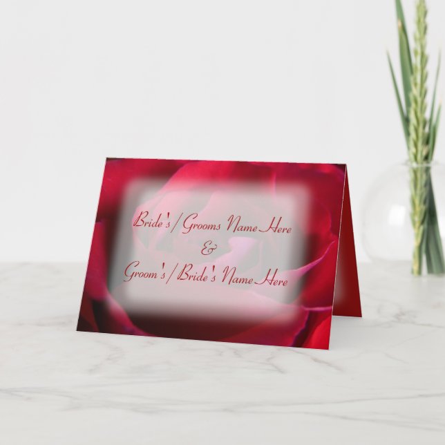 Personalised Rose Greeting Card Wedding Card (Front)