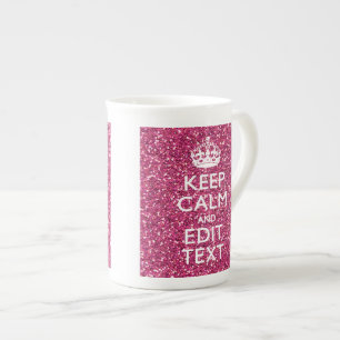Personalised Rose Keep Calm Decor Bone China Mug