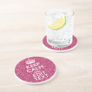 Personalised Rose Keep Calm Decor Coaster