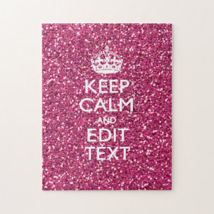 Personalised Rose Keep Calm Decor Jigsaw Puzzle