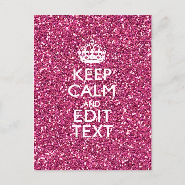 Personalised Rose Keep Calm Decor Postcard (Front)