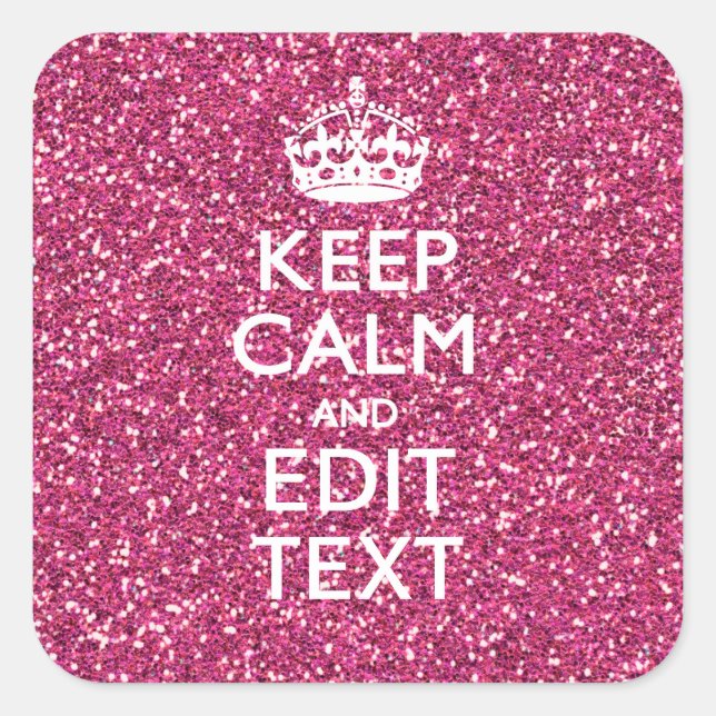 Personalised Rose Keep Calm Decor Square Sticker (Front)