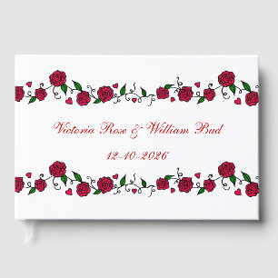 Personalised Rose Wedding Guestbook 