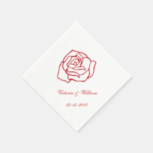 Personalised Rose Wedding Napkins