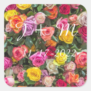 Personalised Rose Wedding Stickers