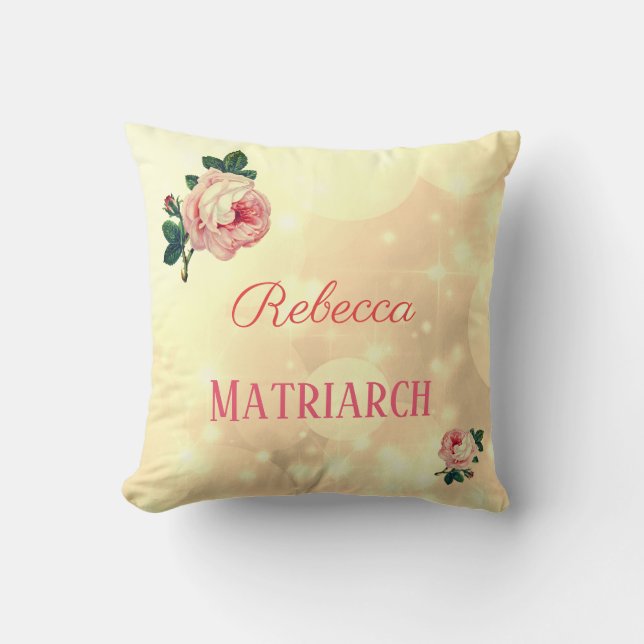 Personalised Roses Matriarch Mother Cushion (Front)