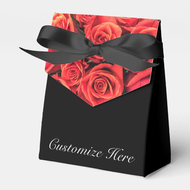 Personalised Roses Tent Favour Box (Front Side)