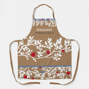 Personalised Rosh Hashanah Modern Botanical Apron